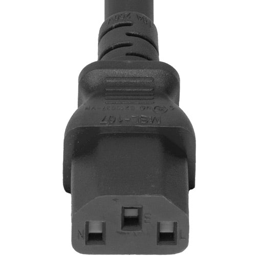 World Cord NACC Power Whip Open Ended 2″ ROJ 1/4″ Strip to C13 10A 250V 18/3 SJT – Black Hot on Sale