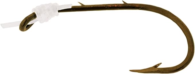 Eagle Claw 139H-4 Baitholder Snelled Hook, Size 4, 2 Sliced Shank, Offset, Down Eye, Bronze, 6/pk Online now
