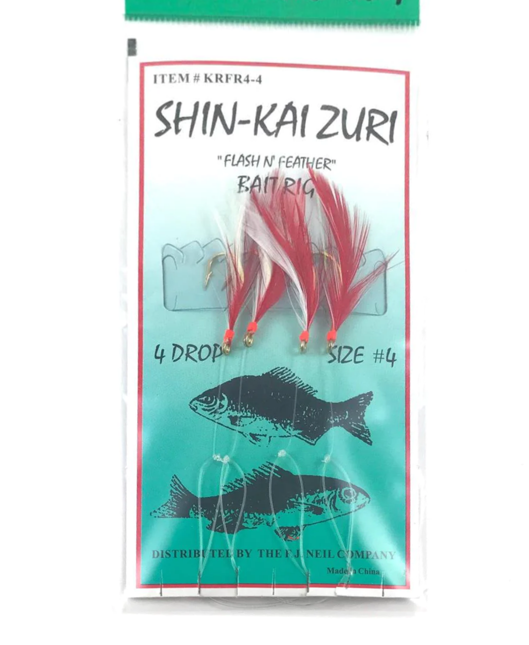 F.J. Neil KRFS4-4 Sabiki Bait Rig #4 4 Hook Fish Skin Discount