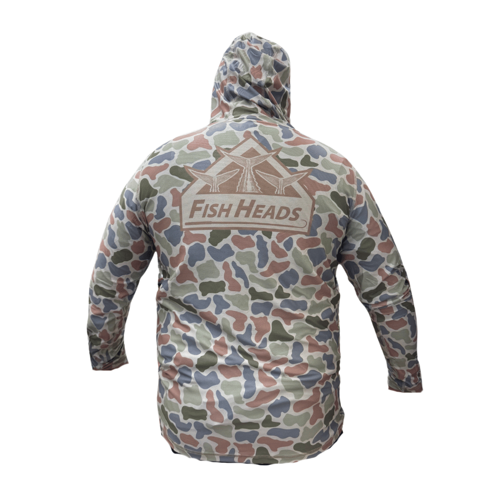 Fish Heads Triple Tuna Tail Long Sleeve Hooded Performance Shirt on Sale