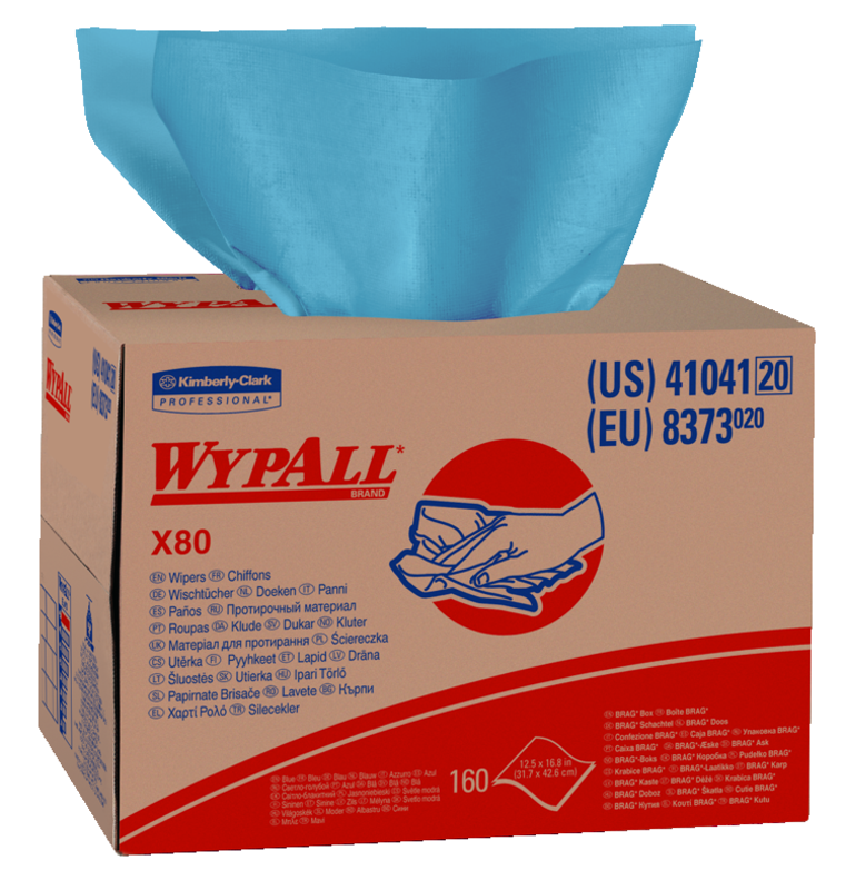 Kimberly-Clark LM5541041 12.5 x 16.8” – Package of 160 – WypAll X80 Brag Box Online now
