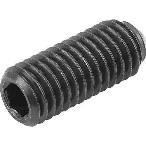 KIPP K0315.A2 SPRING PLUNGER STANDARD SPRING FORCE D=1/4-20 L=15, STEEL, COMP:BALL STEEL, PU=25 Sale
