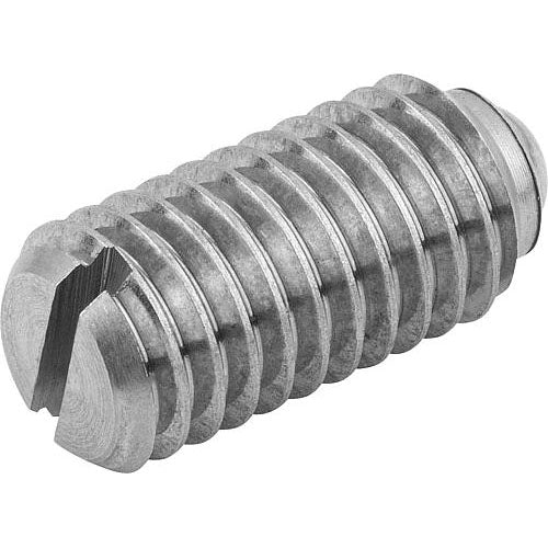 KIPP K0310.A5 SPRING PLUNGER STANDARD SPRING FORCE D=1/2-13 L=22, STAINLESS STEEL, COMP:BALL STAINLESS STEEL, PU=10 on Sale