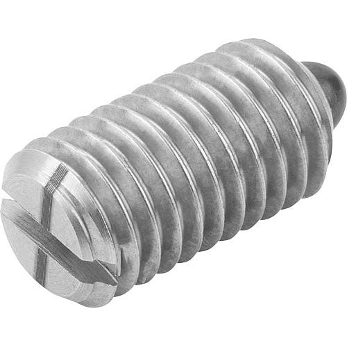 KIPP K0314.110 SPRING PLUNGER LIGHT SPRING FORCE D=M10 L=19, STAINLESS STEEL, COMP:PIN STAINLESS STEEL, PU=10 Hot on Sale