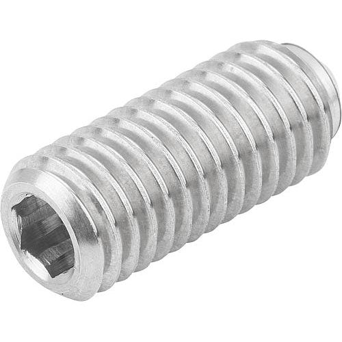 KIPP K0314.AJ SPRING PLUNGER STANDARD SPRING FORCE D=1/4-28 L=14, STAINLESS STEEL, COMP:PIN STAINLESS STEEL, PU=10 Online
