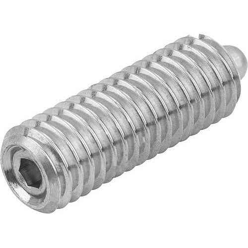 KIPP K0319.A6 SPRING PLUNGER STANDARD SPRING FORCE D=5/8-11 L=32, STAINLESS STEEL, COMP:PIN STAINLESS STEEL, PU=5 Supply