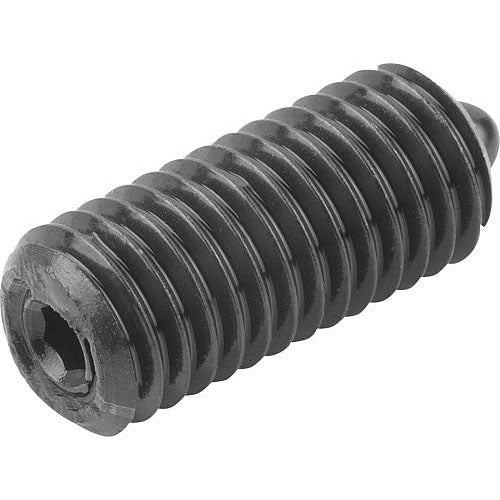 KIPP K0317.1A1 SPRING PLUNGER LIGHT SPRING FORCE D=10-32 L=18, STEEL, COMP:PIN STEEL, PU=25 Supply
