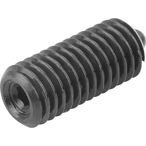 KIPP K0317.16 SPRING PLUNGER STANDARD SPRING FORCE D=M16 L=32, STEEL, COMP:PIN STEEL on Sale