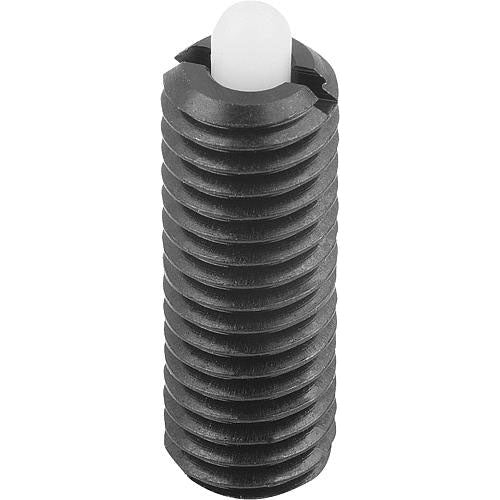KIPP K0318.AD SPRING PLUNGER STANDARD SPRING FORCE D=6-32 L=10, STEEL, COMP:PIN POM, PU=25 Supply
