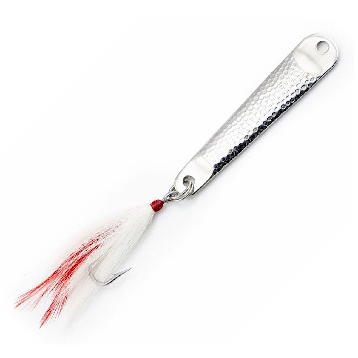 Hopkins No=EQL Hammered Spoon w/ Bucktail Single “J” Hook Stainless Steel Hot on Sale