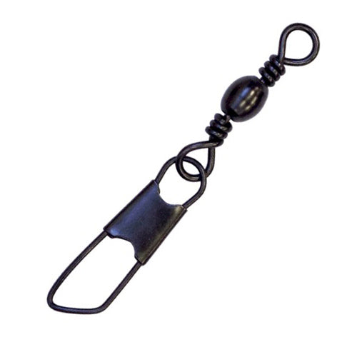 Jeros Tackle 144-BSS-12 Barrel Swivel w/ Safety Snap Black Online Sale