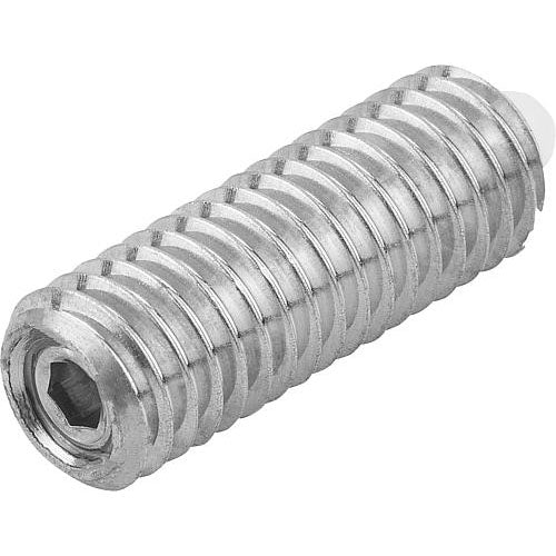 KIPP K0320.AE SPRING PLUNGER STANDARD SPRING FORCE D=8-32 L=15, STAINLESS STEEL, COMP:PIN POM Online Sale