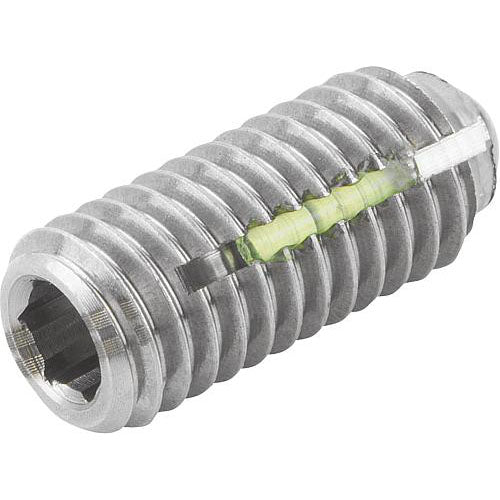 KIPP K0326.2A3 SPRING PLUNGER INTENSIFIED SPRING FORCE, WITH THREAD LOCK D=5/16-18 L=18, STAINLESS STEEL, COMP:BALL STAINLESS on Sale