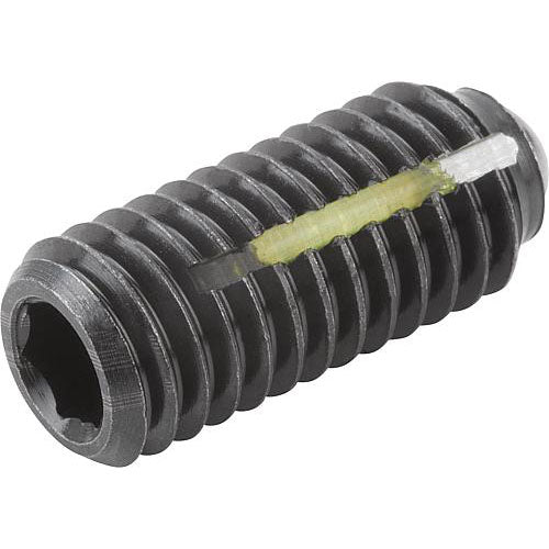 KIPP K0325.216 SPRING PLUNGER INTENSIFIED SPRING FORCE, WITH THREAD LOCK D=M16 L=33, STEEL, COMP:BALL STEEL on Sale