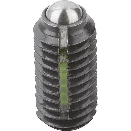 KIPP K0321.2A1 SPRING PLUNGER INTENSIFIED SPRING FORCE, WITH THREAD LOCK D=10-32 L=12, STEEL, COMP:BALL STEEL, PU=10 Discount