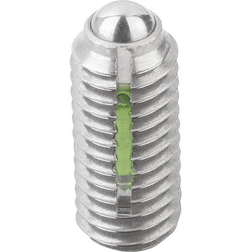 KIPP K0326.2A2 SPRING PLUNGER INTENSIFIED SPRING FORCE, WITH THREAD LOCK D=1/4-20 L=15, STAINLESS STEEL, COMP:BALL STAINLESS Online now