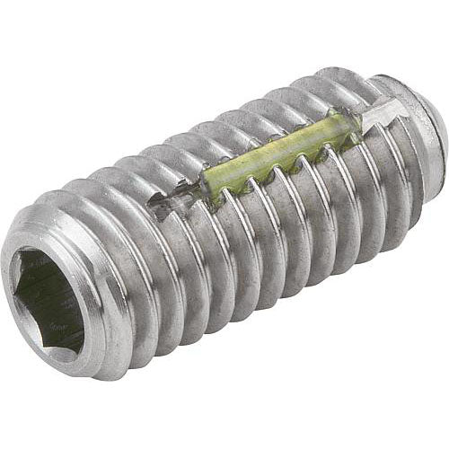 KIPP K0326.A6 SPRING PLUNGER STANDARD SPRING FORCE, WITH THREAD LOCK D=5/8-11 L=33, STAINLESS STEEL, COMP:BALL STAINLESS STEEL, PU=5 Hot on Sale