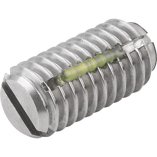 KIPP K0322.A6 SPRING PLUNGER STANDARD SPRING FORCE, WITH THREAD LOCK D=5/8-11 L=24, STAINLESS STEEL, COMP:BALL STAINLESS STEEL, PU=5 Online