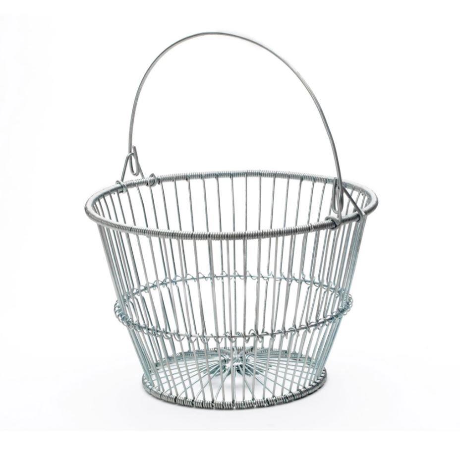KB White Galvanized Wire Basket Fashion