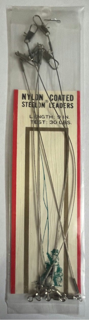 Jeros Tackle WL3009-5 Nylon Coated Steelon Leader 30lbs 9″ 5pcs/pk Supply