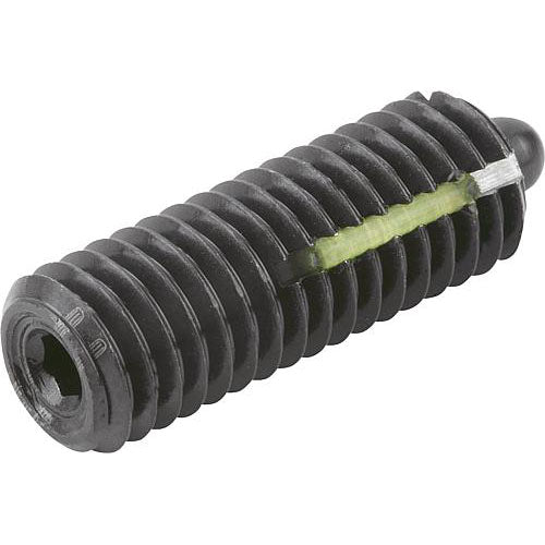 KIPP K0327.206 SPRING PLUNGER INTENSIFIED SPRING FORCE, WITH THREAD LOCK D=M06 L=20, STEEL, COMP:PIN STEEL, PU=10 Hot on Sale
