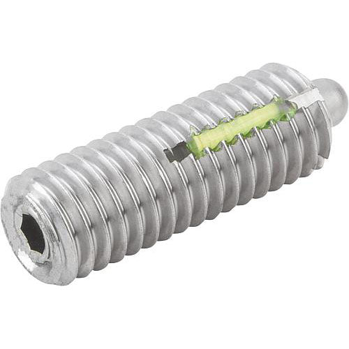 KIPP K0329.206 SPRING PLUNGER INTENSIFIED SPRING FORCE, WITH THREAD LOCK D=M06 L=20, STAINLESS STEEL, COMP:PIN STAINLESS Discount