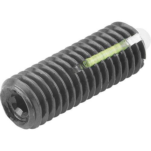 KIPP K0328.A3 SPRING PLUNGER STANDARD SPRING FORCE, WITH THREAD LOCK D=5/16-18 L=22, STEEL, COMP:PIN POM, PU=10 on Sale