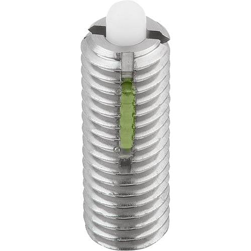 KIPP K0330.12 SPRING PLUNGER STANDARD SPRING FORCE D=M12 L=28, STAINLESS STEEL, WITH THREAD LOCK, COMP:PIN POM Discount