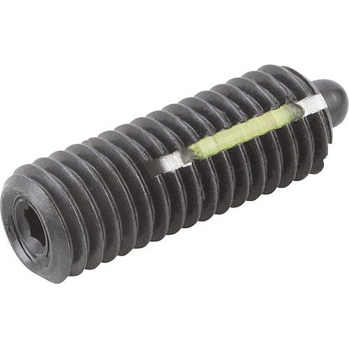 KIPP K0327.1A6 SPRING PLUNGER LIGHT SPRING FORCE, WITH THREAD LOCK D=5/8-11 L=32, STEEL, COMP:PIN STEEL, PU=5 Sale