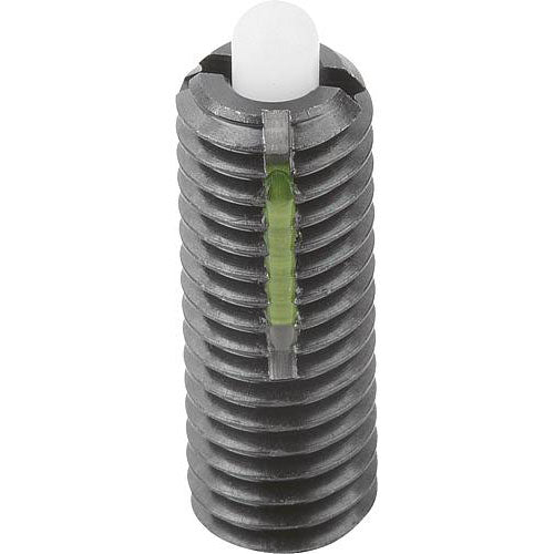 KIPP K0328.1A6 SPRING PLUNGER LIGHT SPRING FORCE, WITH THREAD LOCK D=5/8-11 L=32, STEEL, COMP:PIN POM, PU=5 Fashion