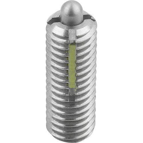 KIPP K0329.12 SPRING PLUNGER STANDARD SPRING FORCE, WITH THREAD LOCK D=M12 L=28, STAINLESS STEEL, COMP:PIN STAINLESS STEEL, PU=5 Online now