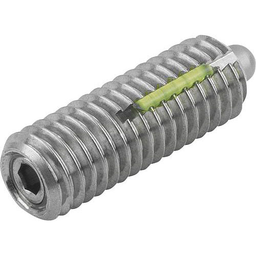 KIPP K0329.12 SPRING PLUNGER STANDARD SPRING FORCE, WITH THREAD LOCK D=M12 L=28, STAINLESS STEEL, COMP:PIN STAINLESS STEEL, PU=5 Online now