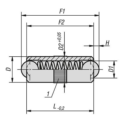 KIPP K0337.10 SPRING PLUNGER SPRING FORCE, SMOOTH VERSION, DOUBLE SIDED, D=10 L=24, BRASS, COMP:BALL STAINLESS STEEL, PU=25 Sale