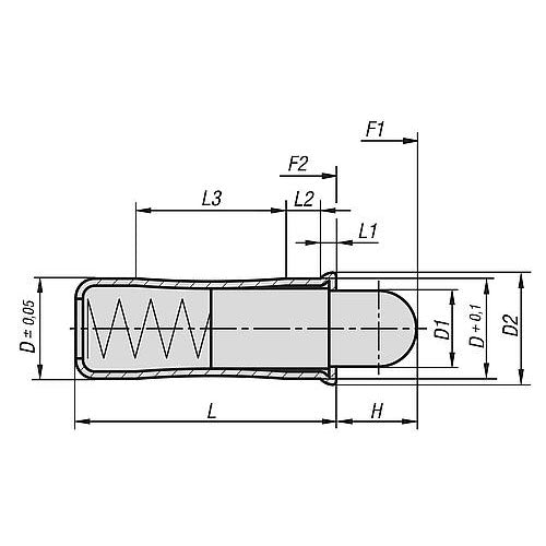 KIPP K1172.04 SPRING PLUNGER SPRING FORCE, SMOOTH VERSION, D=4 L=10,7, STAINLESS STEEL, COMP:STAINLESS STEEL Hot on Sale