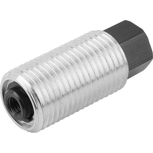 KIPP K0977.1220 SPRING PUSH-PULL PLUNGER INTENSIFIED SPRING FORCE, WITH ROTATION LOCK D=M20X1,5 L=34, FORM:I, STEEL, COMP:PIN Hot on Sale