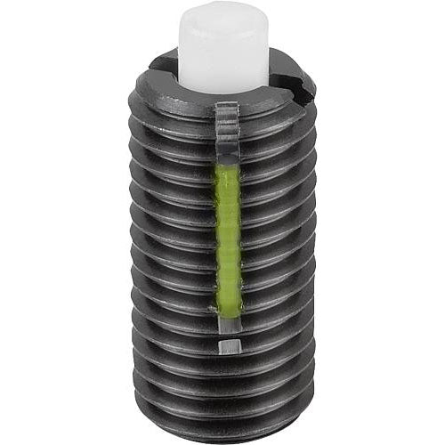 KIPP K1373.05 SPRING PLUNGER STANDARD SPRING FORCE D=M05 L=18 STEEL, FLACH, MIT GEWINDESICHERU, COMP:PIN POM Online Sale