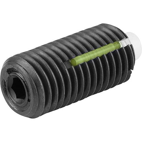 KIPP K1373.05 SPRING PLUNGER STANDARD SPRING FORCE D=M05 L=18 STEEL, FLACH, MIT GEWINDESICHERU, COMP:PIN POM Online Sale