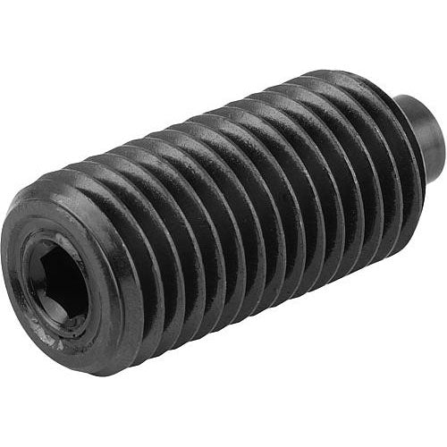 KIPP K1370.20 SPRING PLUNGER STANDARD SPRING FORCE D=M20 L=40 STEEL, FLAT, COMP:PIN STEEL on Sale