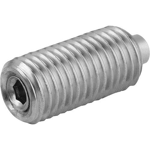 KIPP K1379.16 SPRING PLUNGER STANDARD SPRING FORCE D=M16 L=32 STAINLESS STEEL, FLAT, COMP:PIN STAINLESS STEEL Online now
