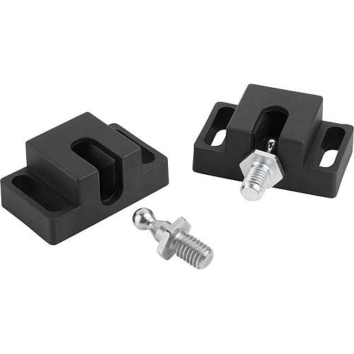 KIPP K1294.400 BALL CATCH F1=40, POLYAMIDE BLACK, COMP:STEEL GALVANIZED Discount