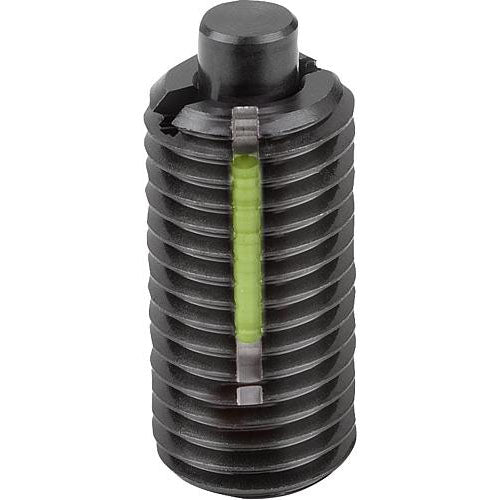 KIPP K1371.08 SPRING PLUNGER STANDARD SPRING FORCE D=M08 L=22 STEEL, FLACH, MIT GEWINDESICHERU, COMP:PIN STEEL Online Sale