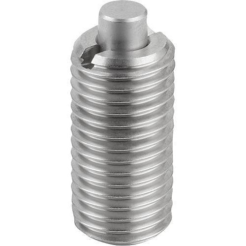 KIPP K1379.08 SPRING PLUNGER STANDARD SPRING FORCE D=M08 L=22 STAINLESS STEEL, FLAT, COMP:PIN STAINLESS STEEL Online Hot Sale