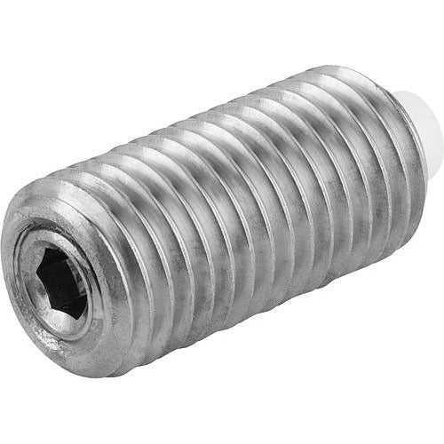 KIPP K1381.05 SPRING PLUNGER STANDARD SPRING FORCE D=M05 L=18 STAINLESS STEEL, FLAT, COMP:PIN POM Sale