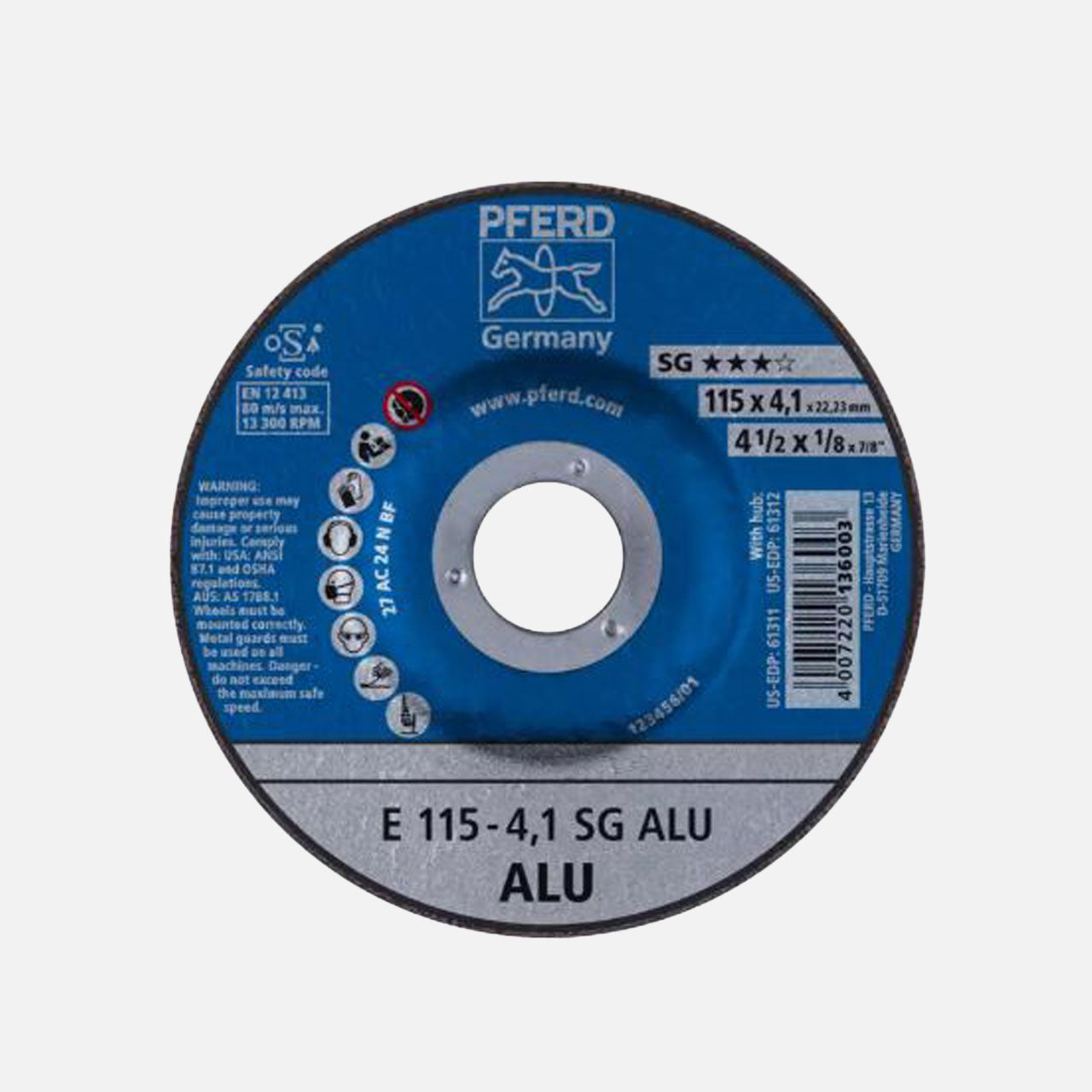 4-1/2″ x 1/8 Grinding Wheel, 7/8″ A.H. – SG ALU – Type 27 (5pc) on Sale