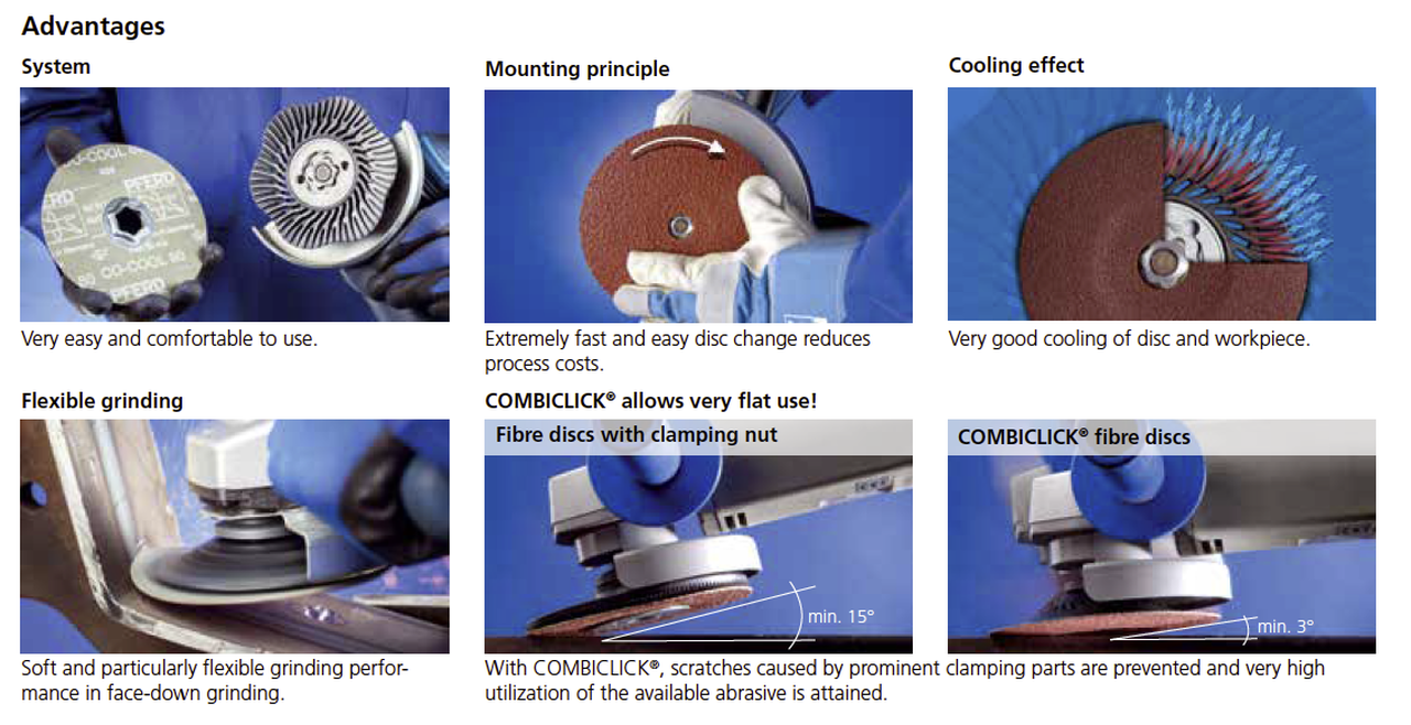 COMBICLICK® Surface Finishing Set – 4-1/2″ Diameter Discs, 5/8-11 Threaded Backing Pad Online