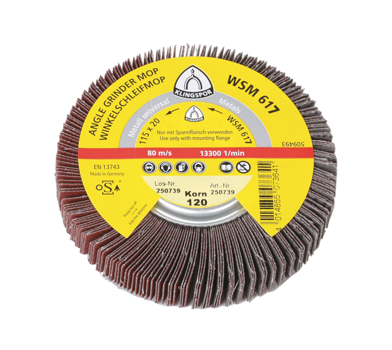 Klingspor MM4445WSM617080 4 1/2"-80 Grit – Aluminum Oxide – WSM 617 Quick Change Flap Wheel on Sale