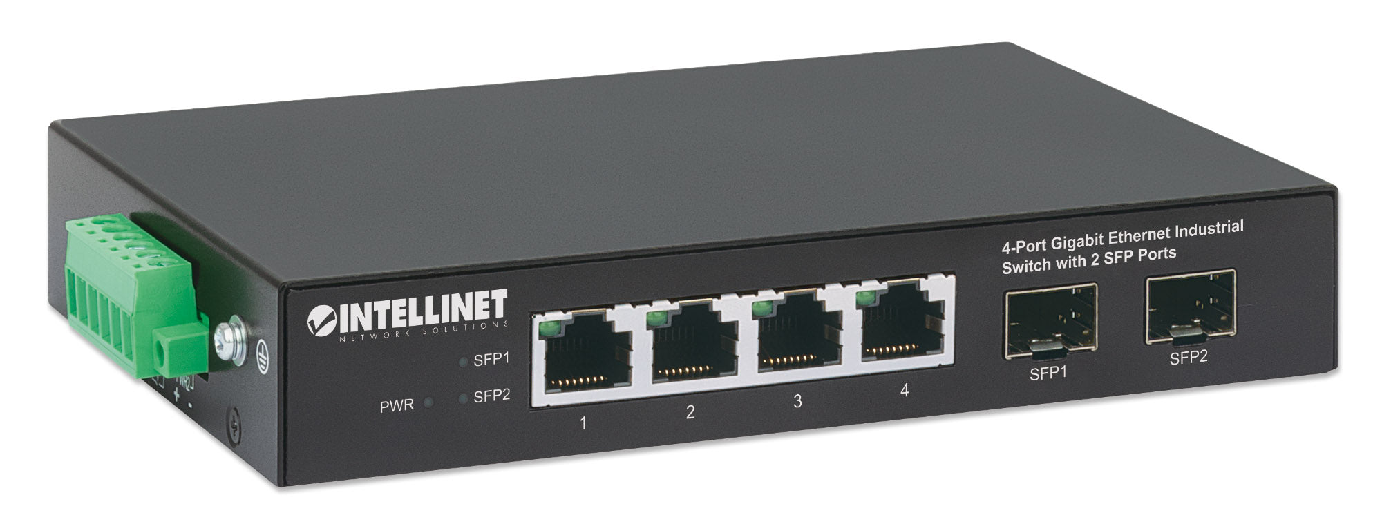 Intellinet Industrial 4-Port Gigabit Ethernet Switch with 2 SFP Ports, 508247 Supply