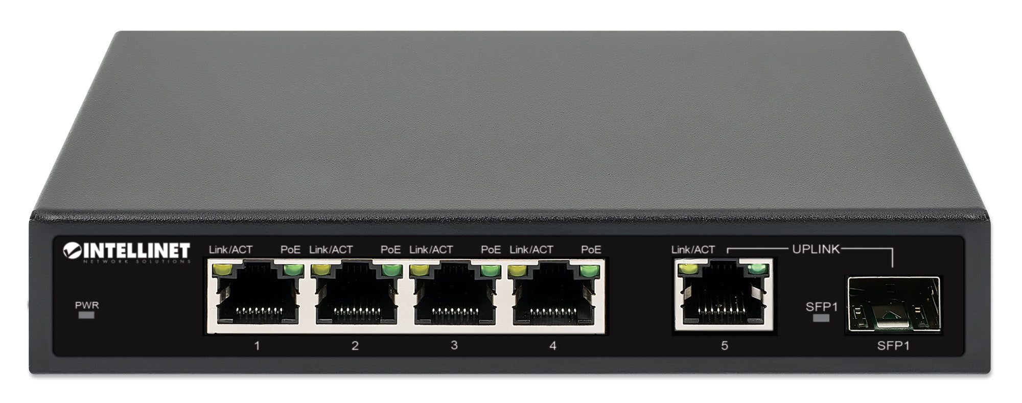 Intellinet 5-Port Gigabit Ethernet PoE+ Switch with SFP Port, 561822 Online now
