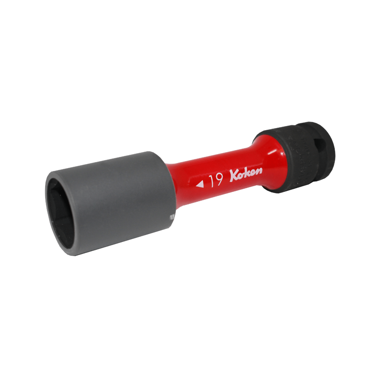 Ko-ken 14145PM.110-19 1/2 Sq. Dr. Wheel Nut Socket  19mm Extra Thin walled Length 110mm Color coded Protector on Sale