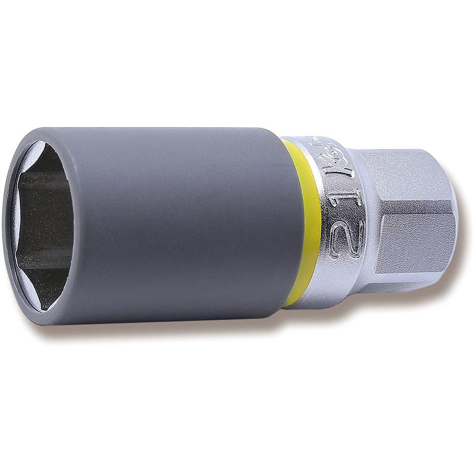 Ko-ken 4300PMZ.65-21 1/2 Sq. Dr. Wheel Nut Socket  21mm Extra Thin walled Length 65mm Color coded Protector on Sale